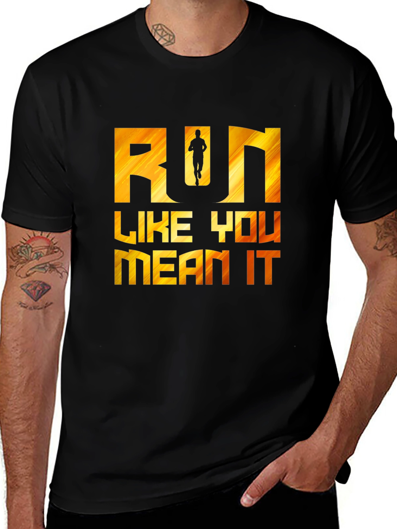 Run Like You Mean It Graphic Tee - Black