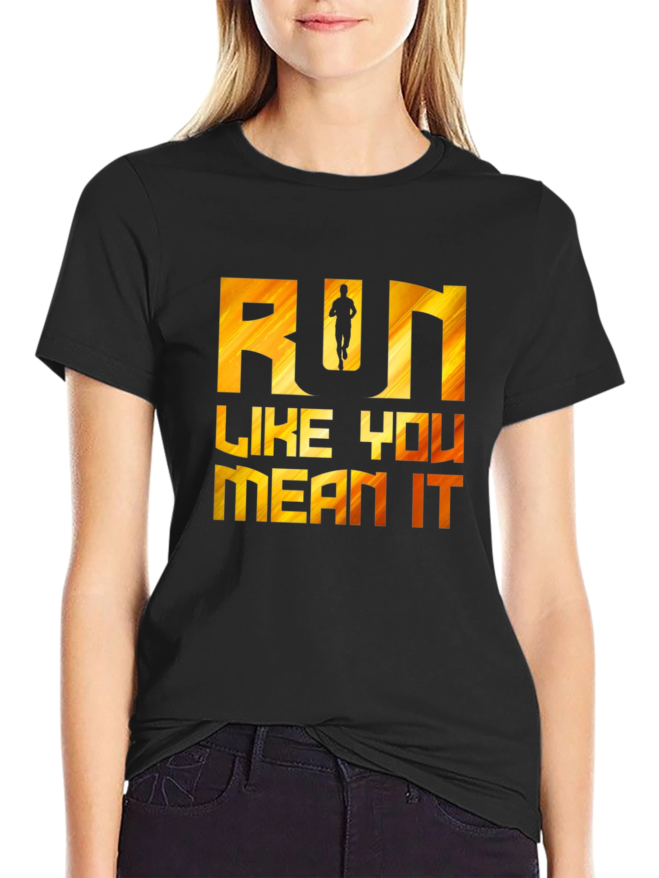 Run Like You Mean It Graphic Tee - Black