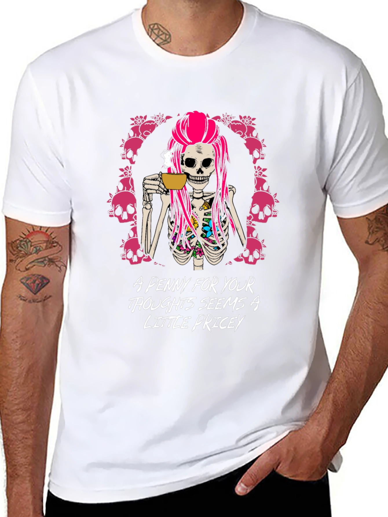 Penny For Your Thoughts Graphic T-Shirt - Black