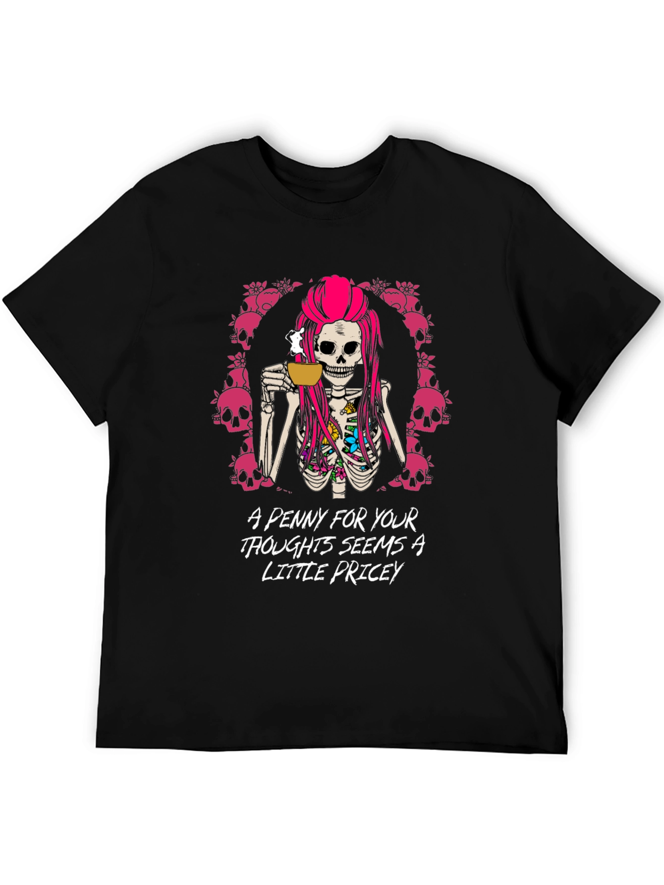Penny For Your Thoughts Graphic T-Shirt - Black