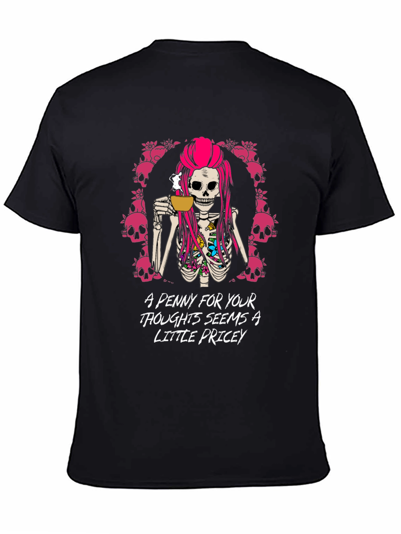 Penny For Your Thoughts Graphic T-Shirt - Black