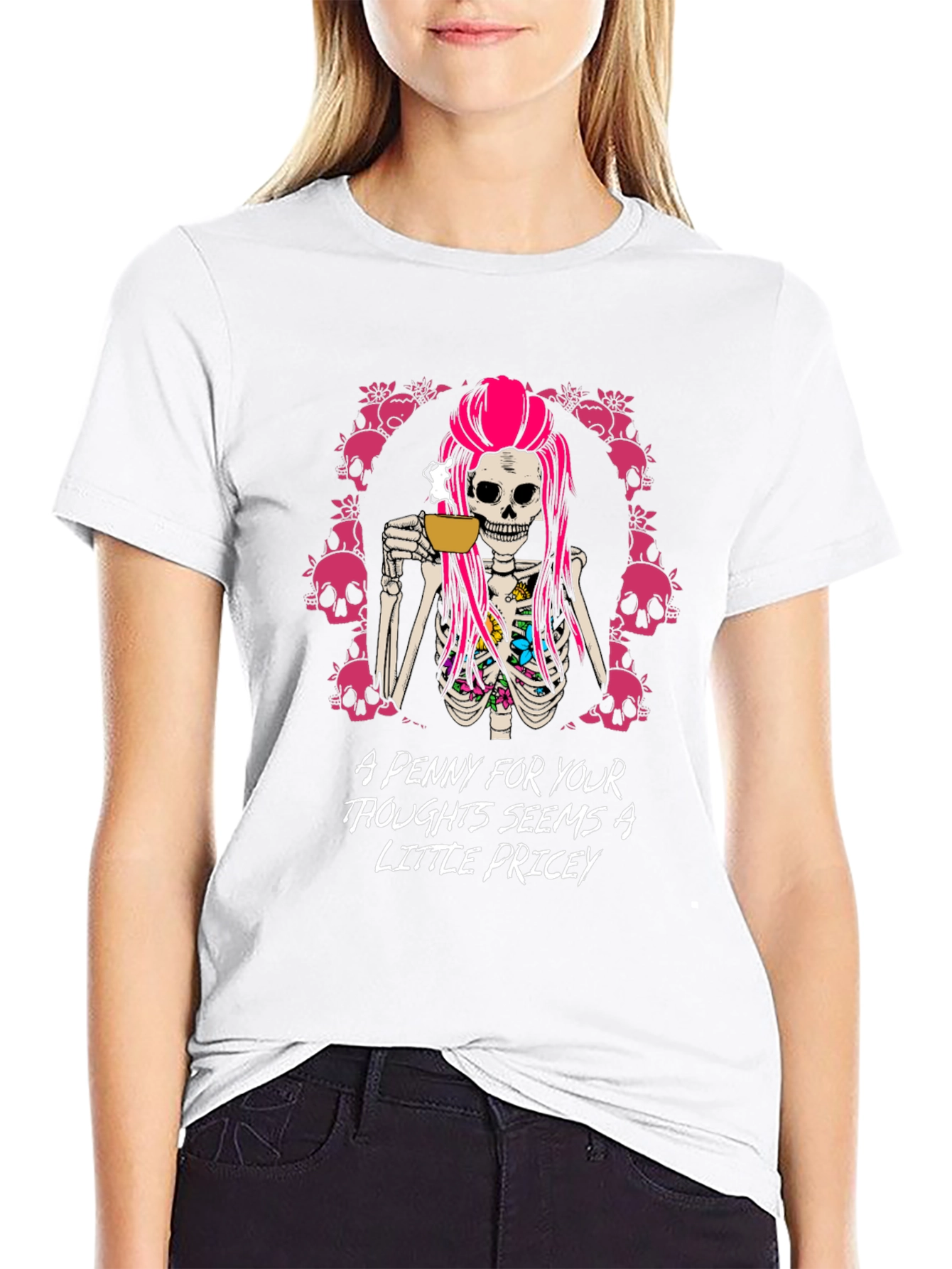 Penny For Your Thoughts Graphic T-Shirt - Black