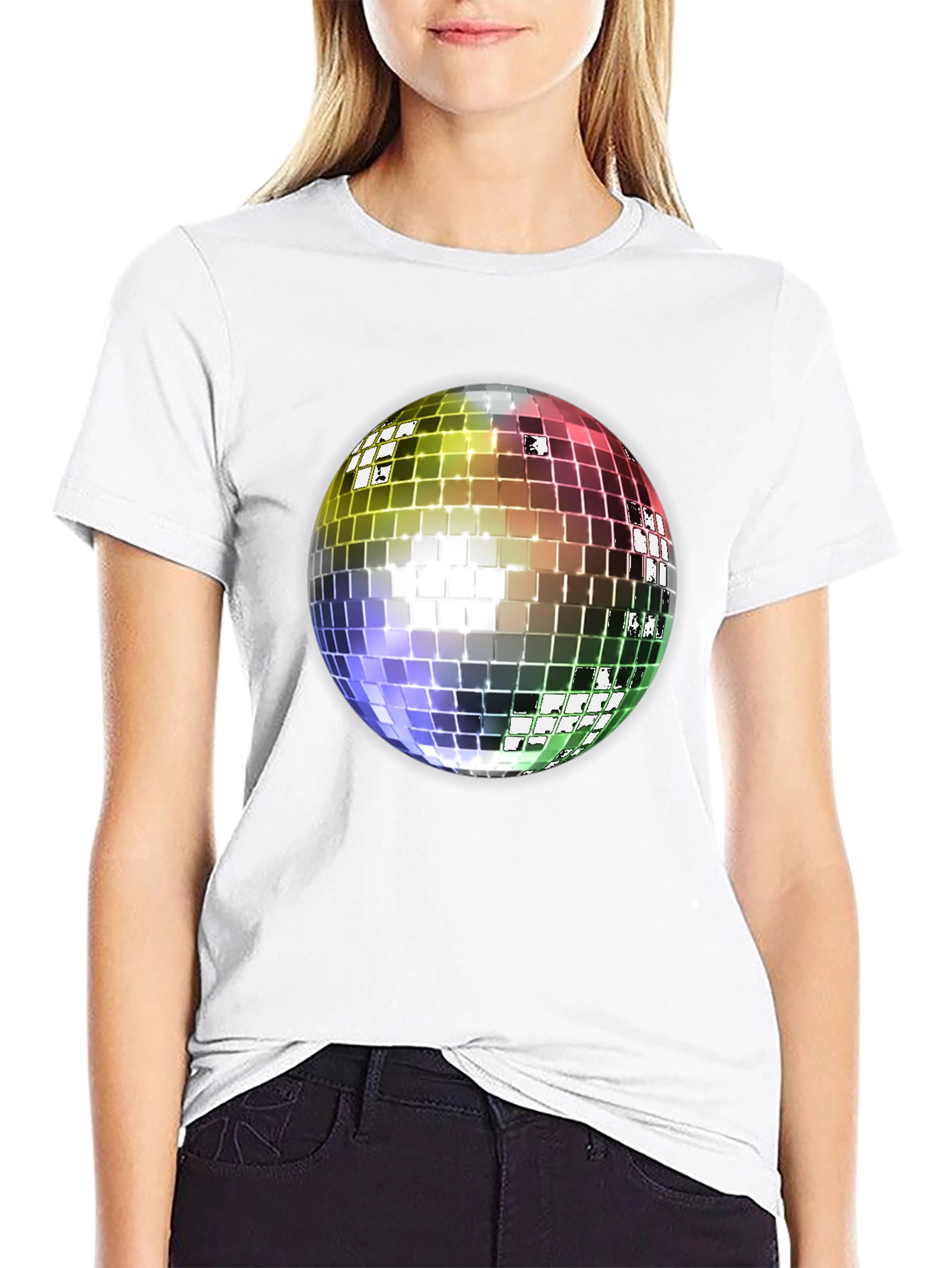 Retro Disco Ball Graphic Tee - Classic Style