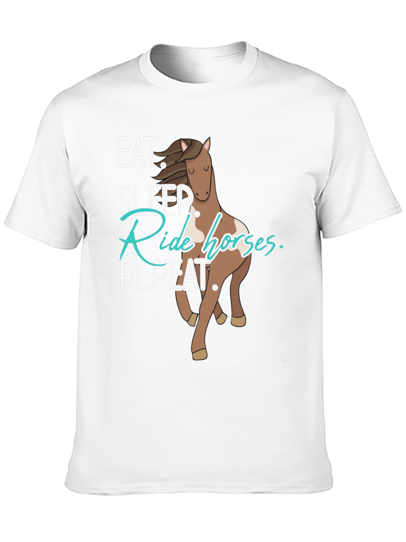 Eat Sleep Ride Horses Repeat Black T-Shirt