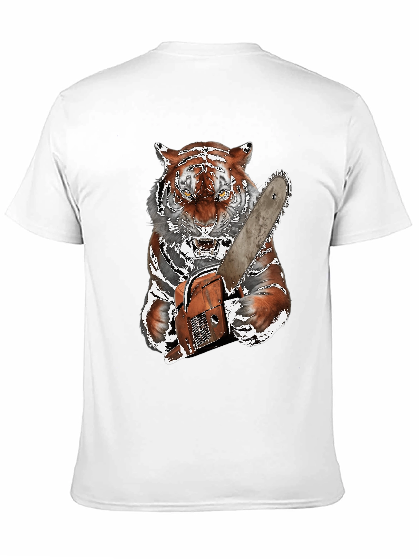 Tiger with Chainsaw Graphic Tee