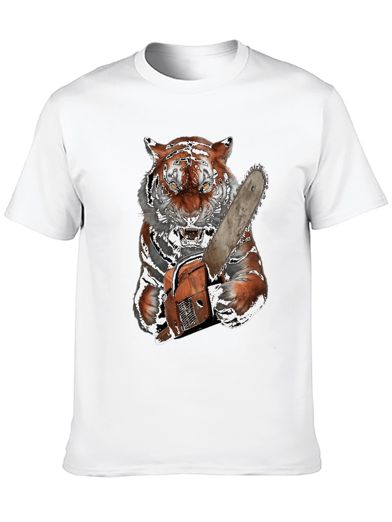 Tiger with Chainsaw Graphic Tee