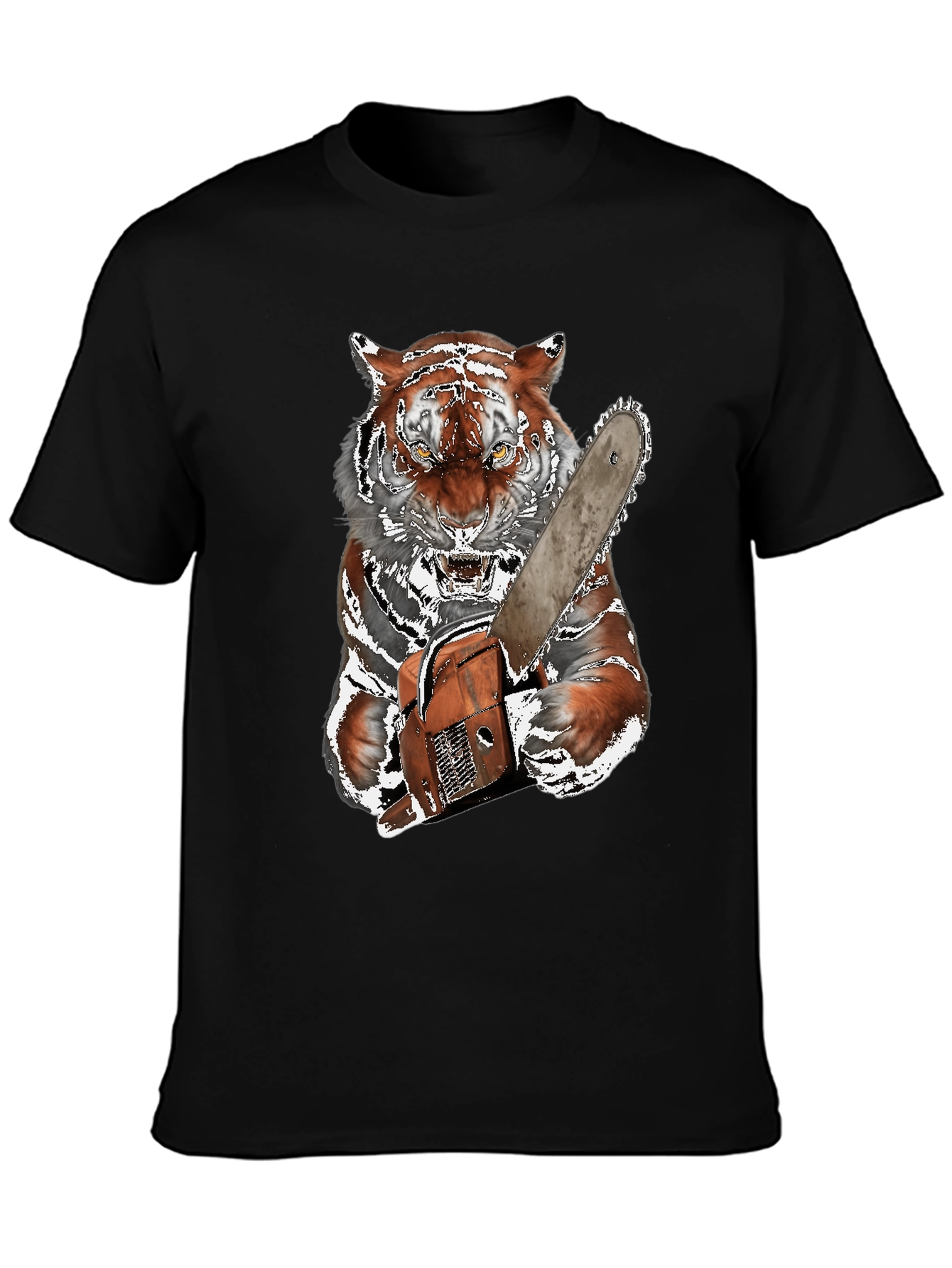 Tiger with Chainsaw Graphic Tee