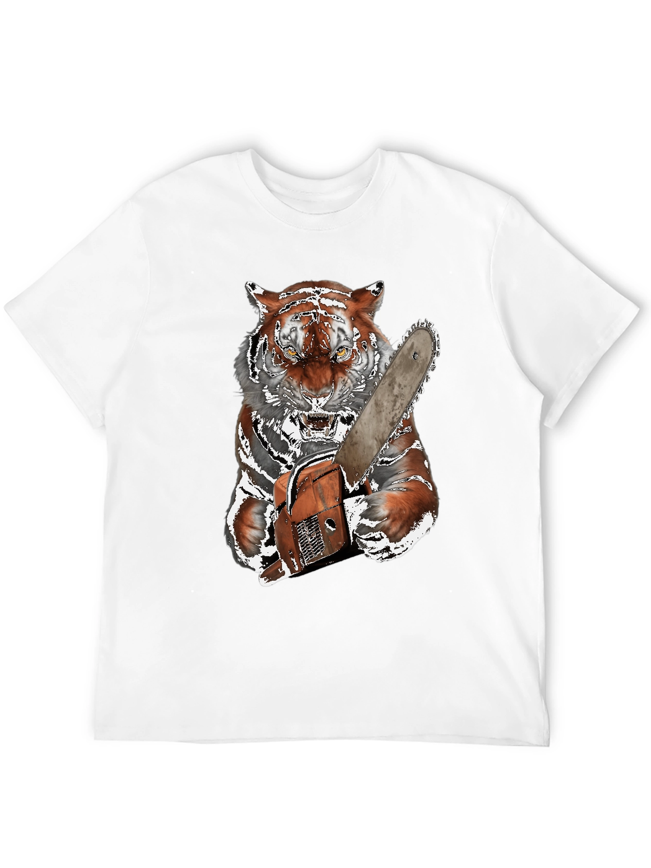 Tiger with Chainsaw Graphic Tee