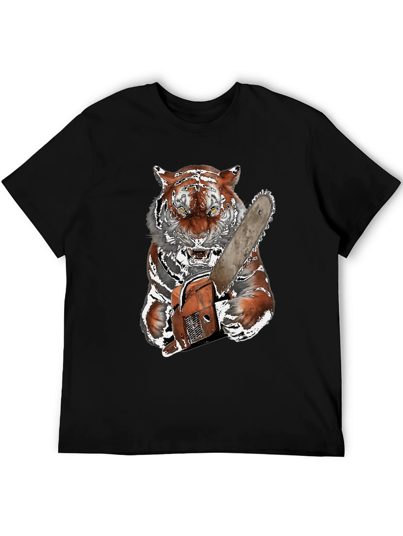 Tiger with Chainsaw Graphic Tee