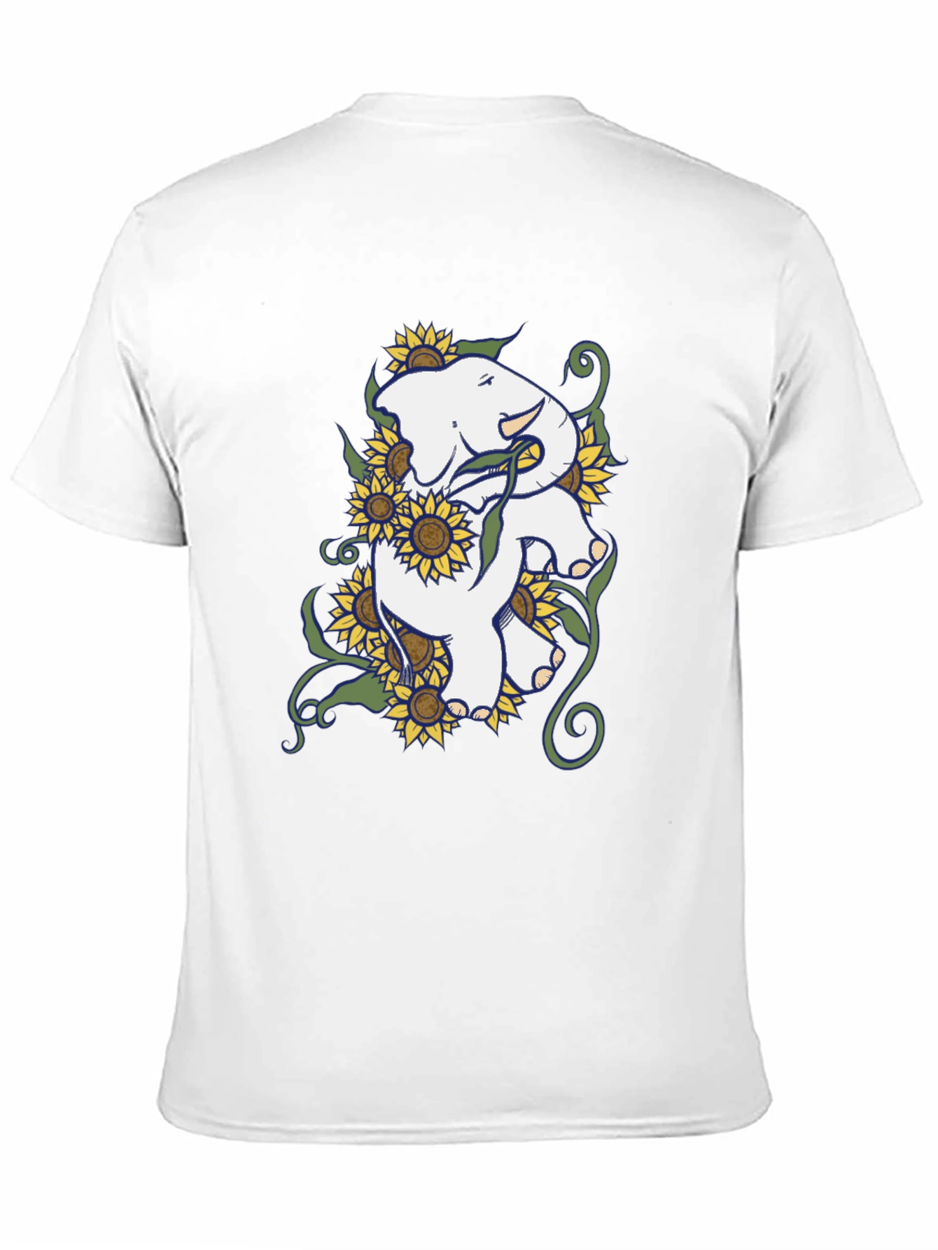 Elephant Sunflower Graphic T-Shirt