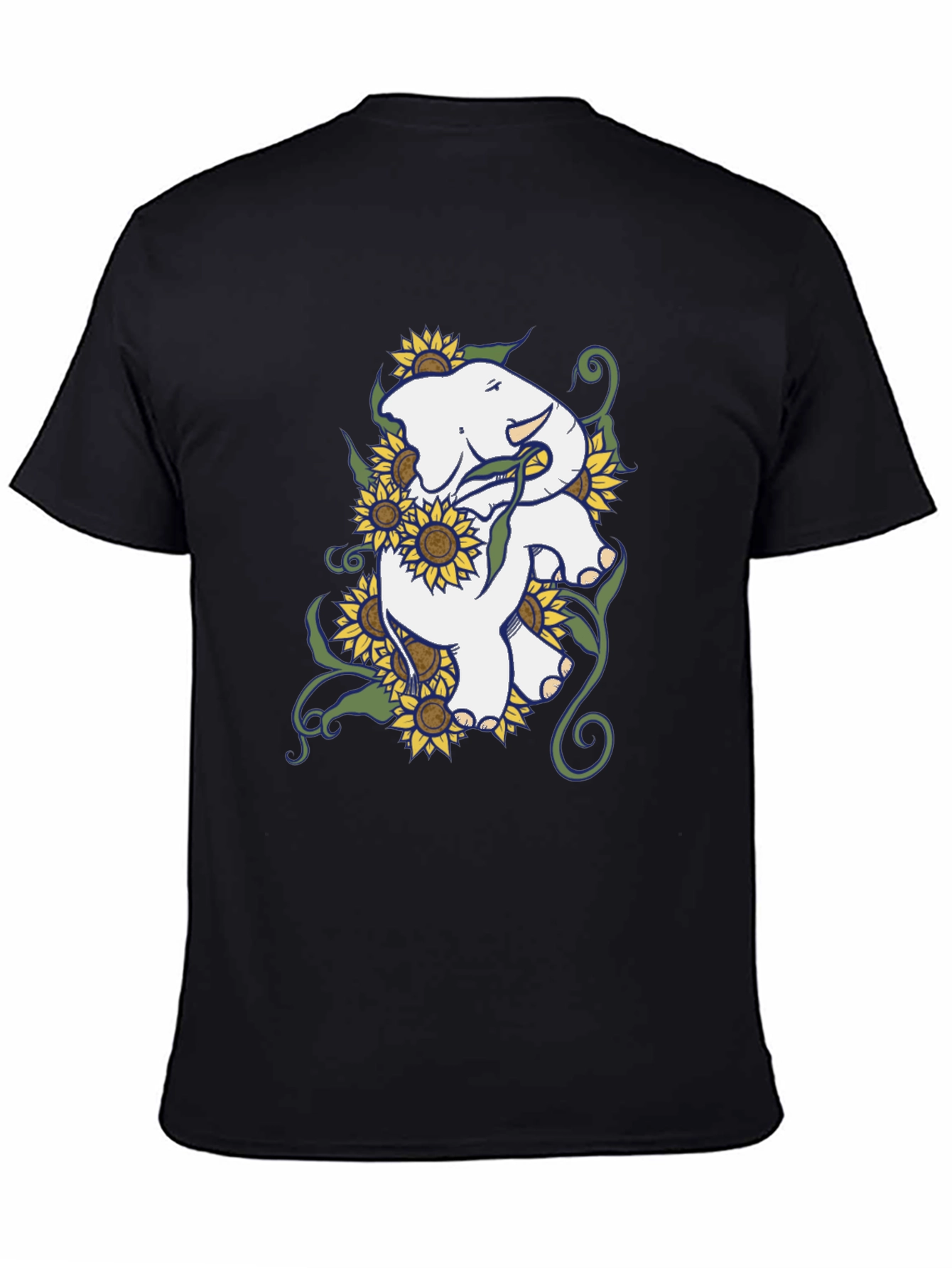 Elephant Sunflower Graphic T-Shirt