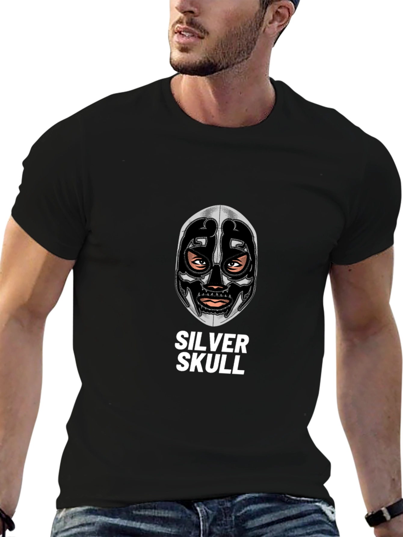 Silver Skull Graphic Tee - Unique Design