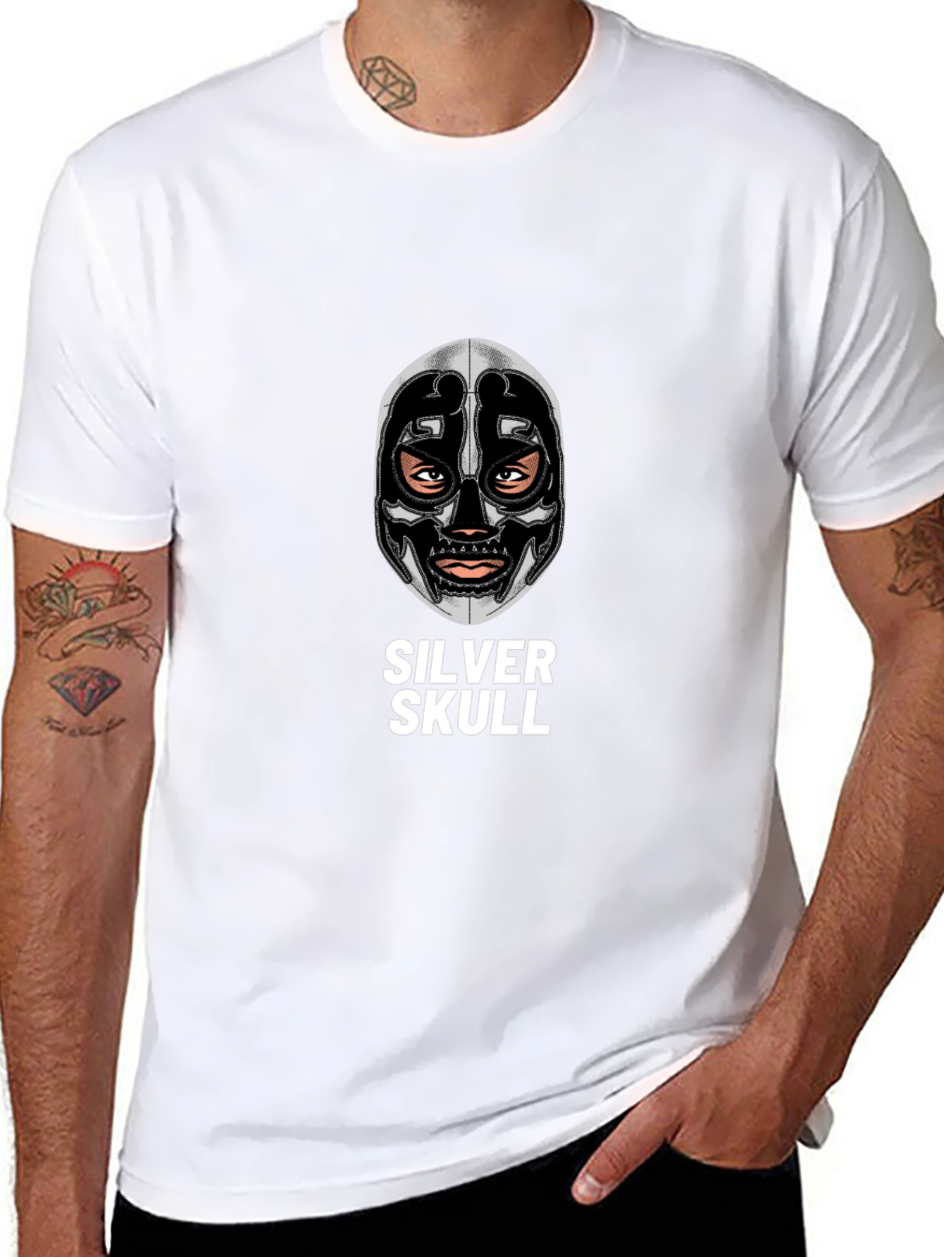Silver Skull Graphic Tee - Unique Design