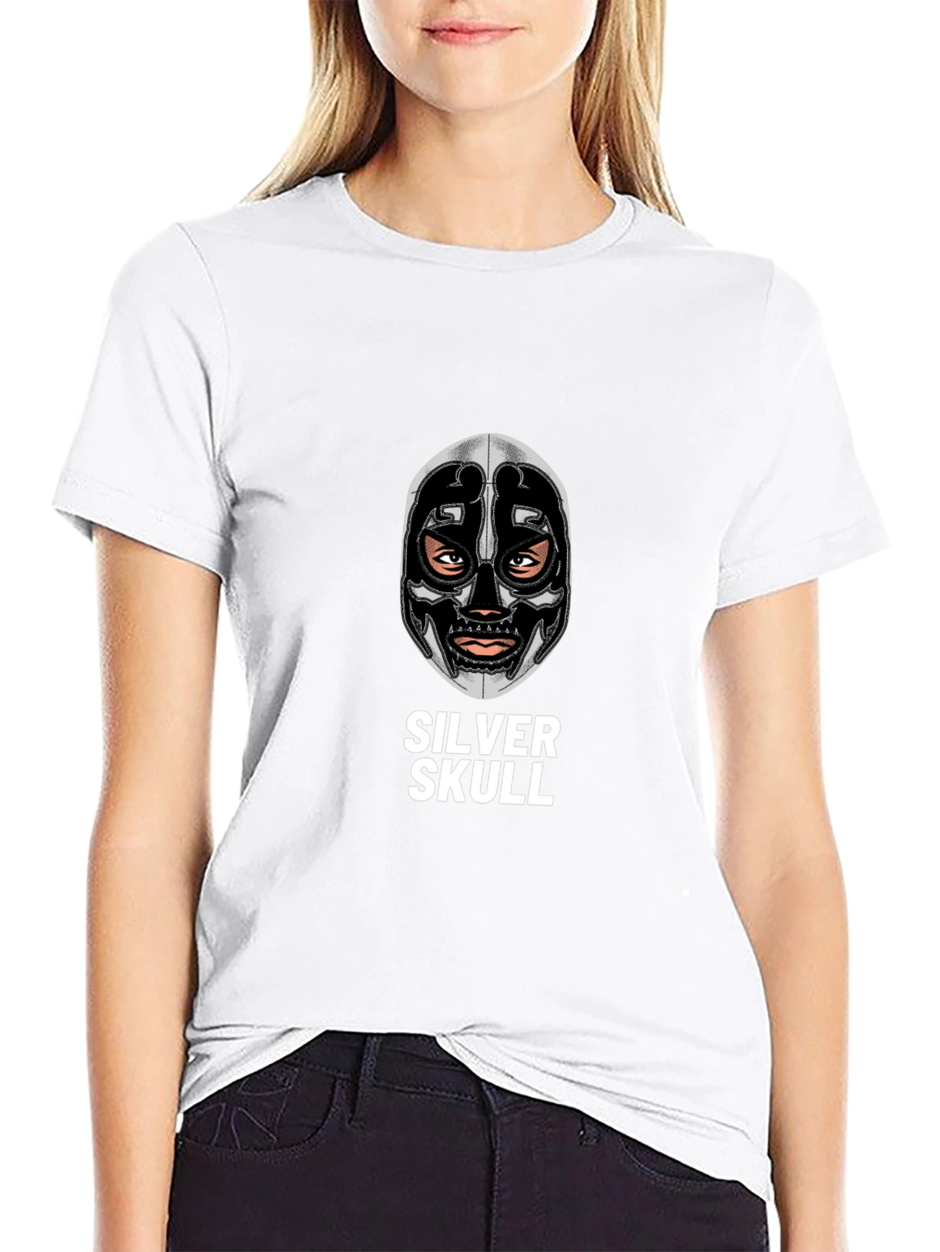 Silver Skull Graphic Tee - Unique Design