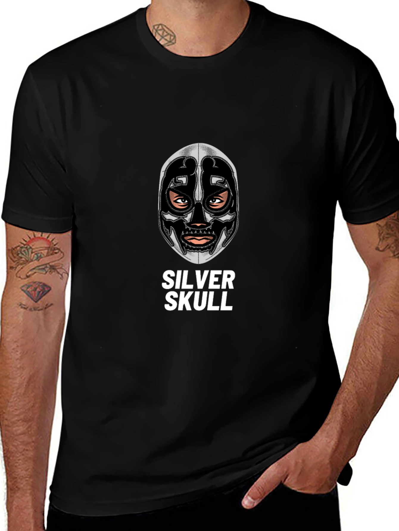 Silver Skull Graphic Tee - Unique Design
