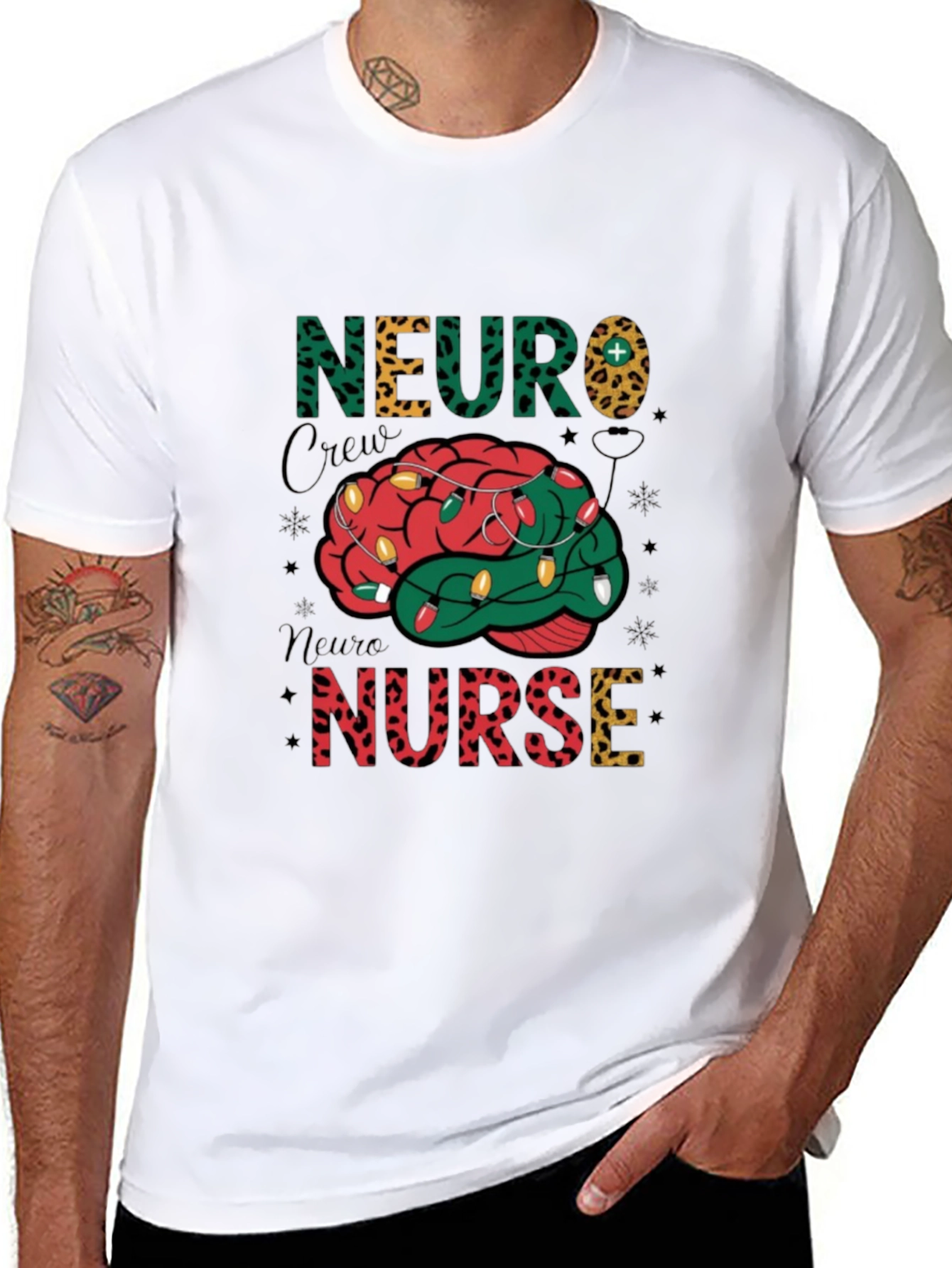 Neuro Nurse Crew Brain Christmas T-Shirt