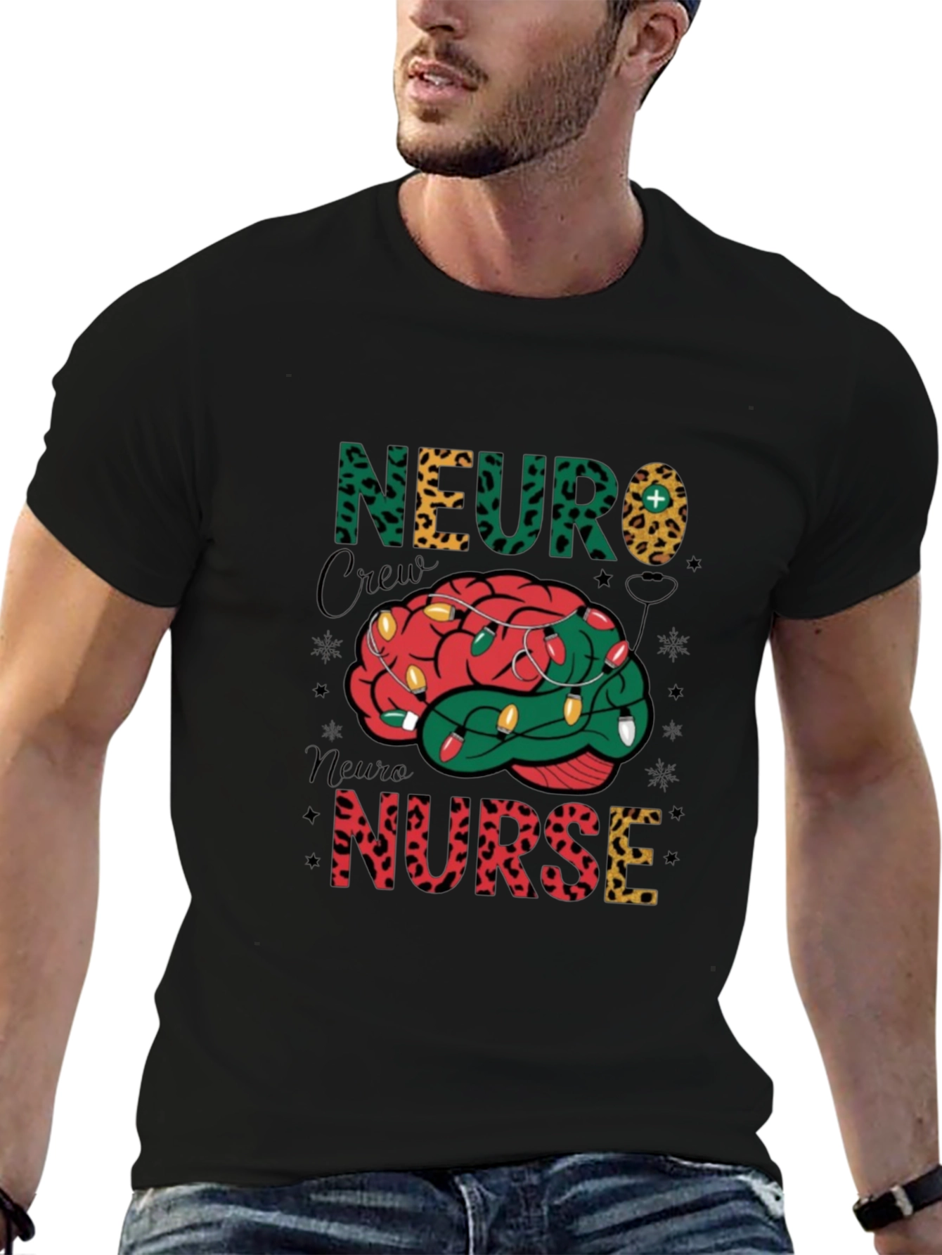 Neuro Nurse Crew Brain Christmas T-Shirt