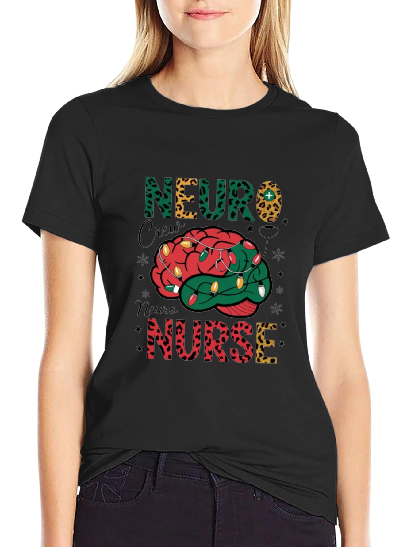 Neuro Nurse Crew Brain Christmas T-Shirt