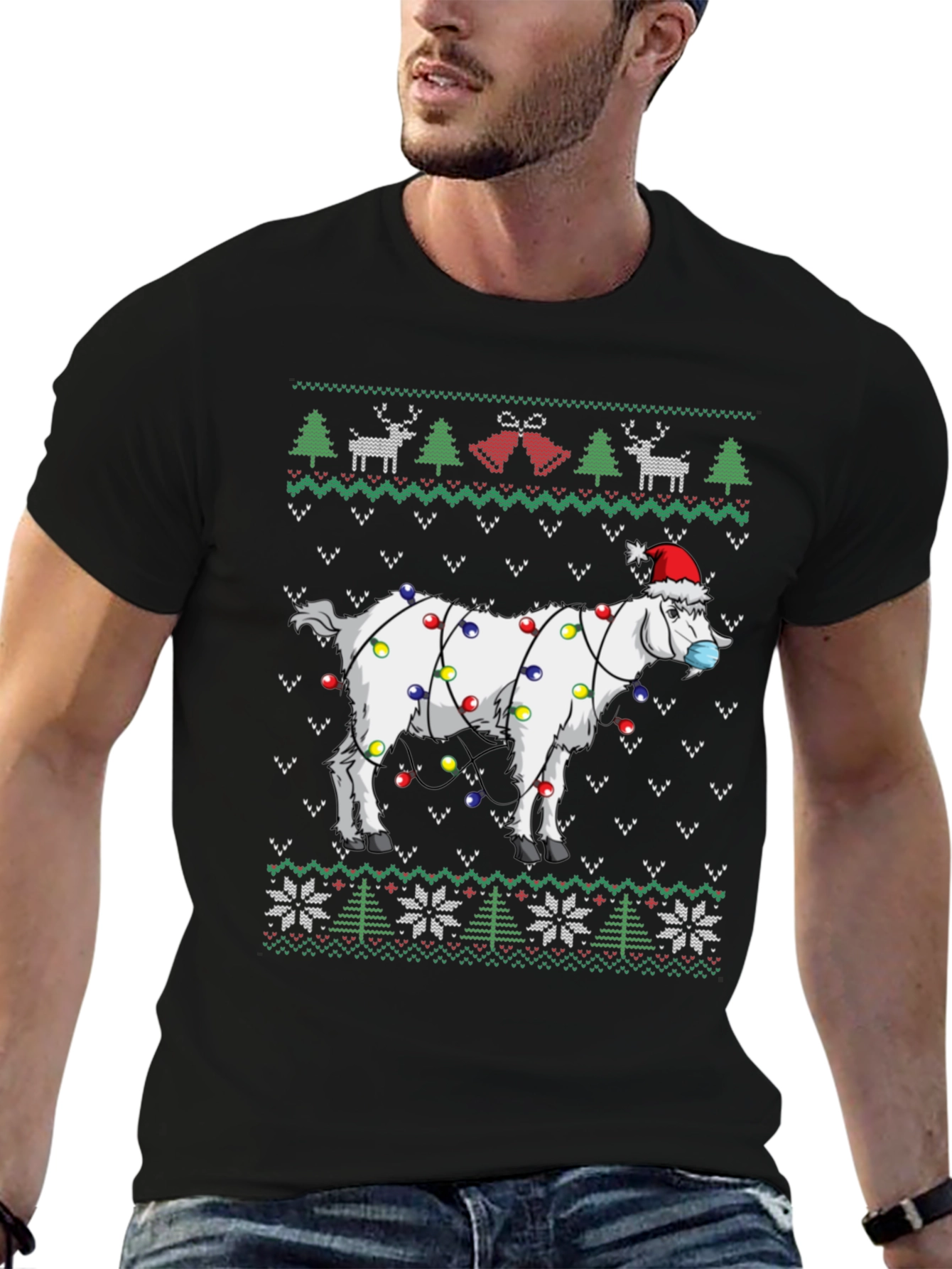Festive Goat Christmas T-Shirt