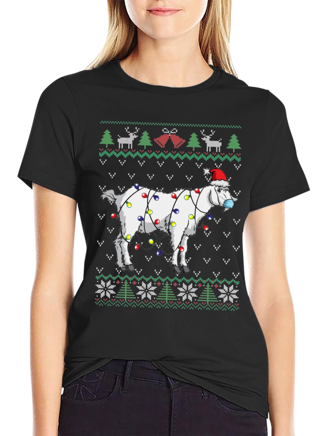 Festive Goat Christmas T-Shirt