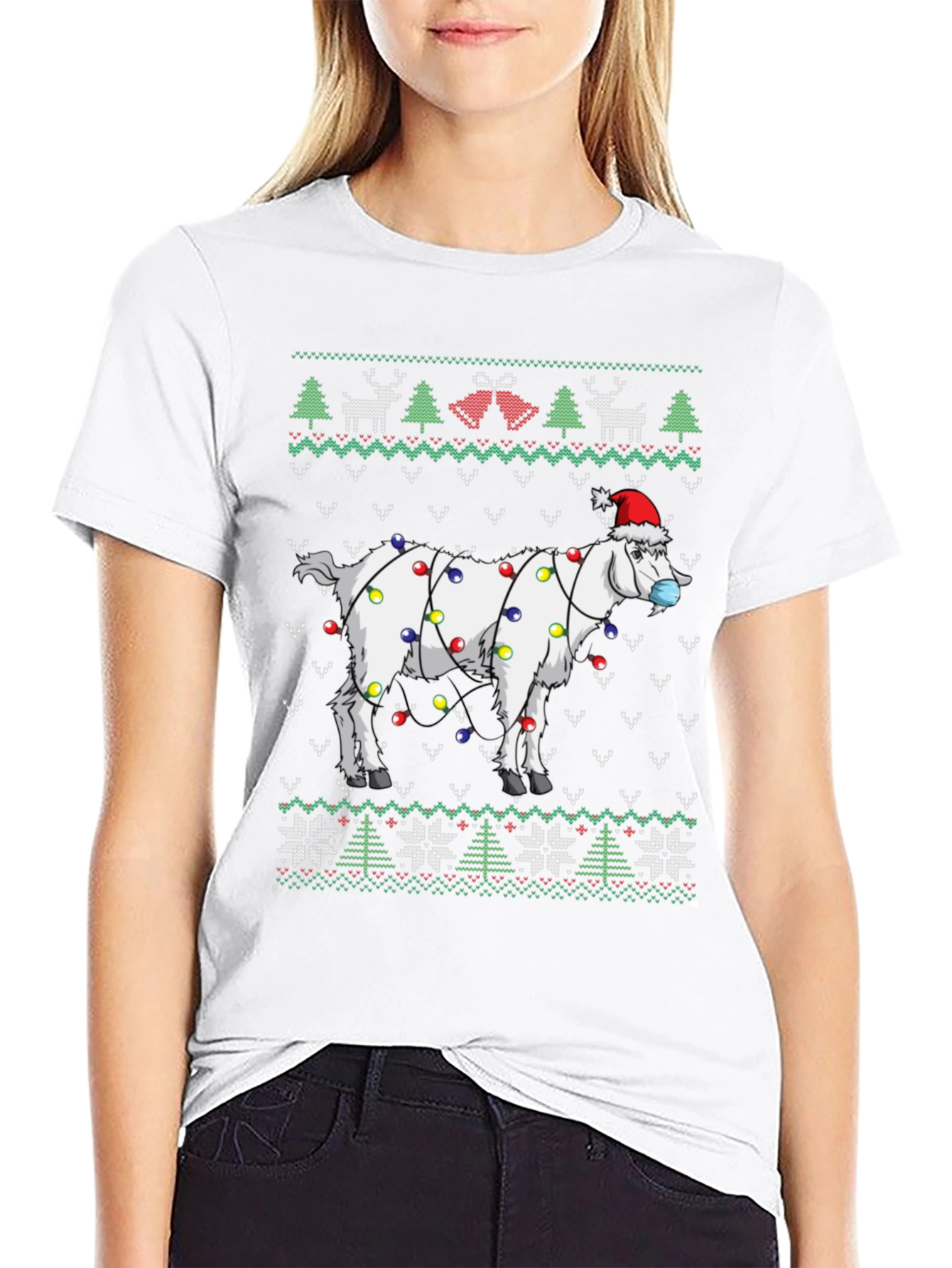 Festive Goat Christmas T-Shirt