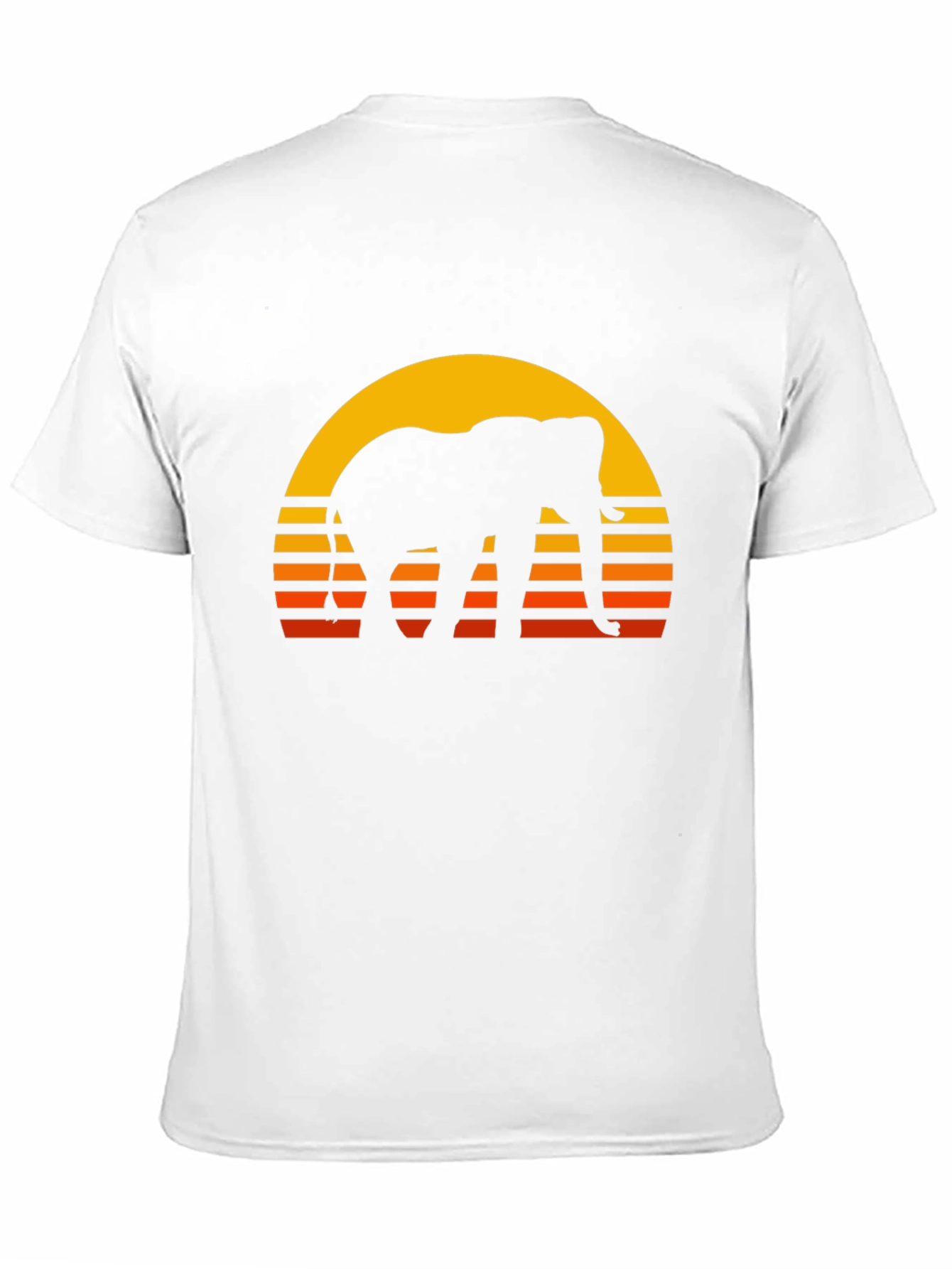 Elephant Sunset T-Shirt - Retro Style Black Tee
