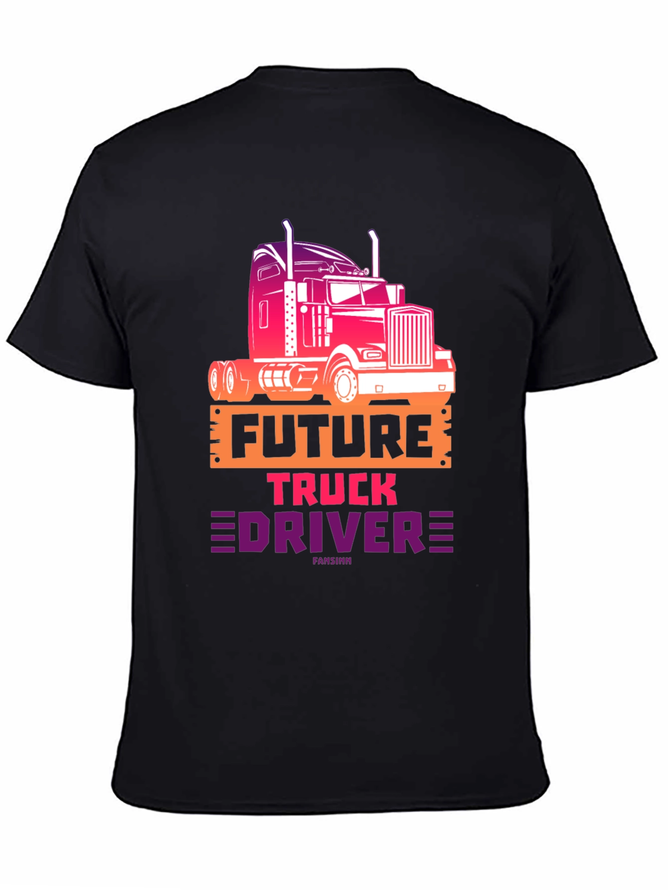 Future Truck Driver Graphic Tee - Black