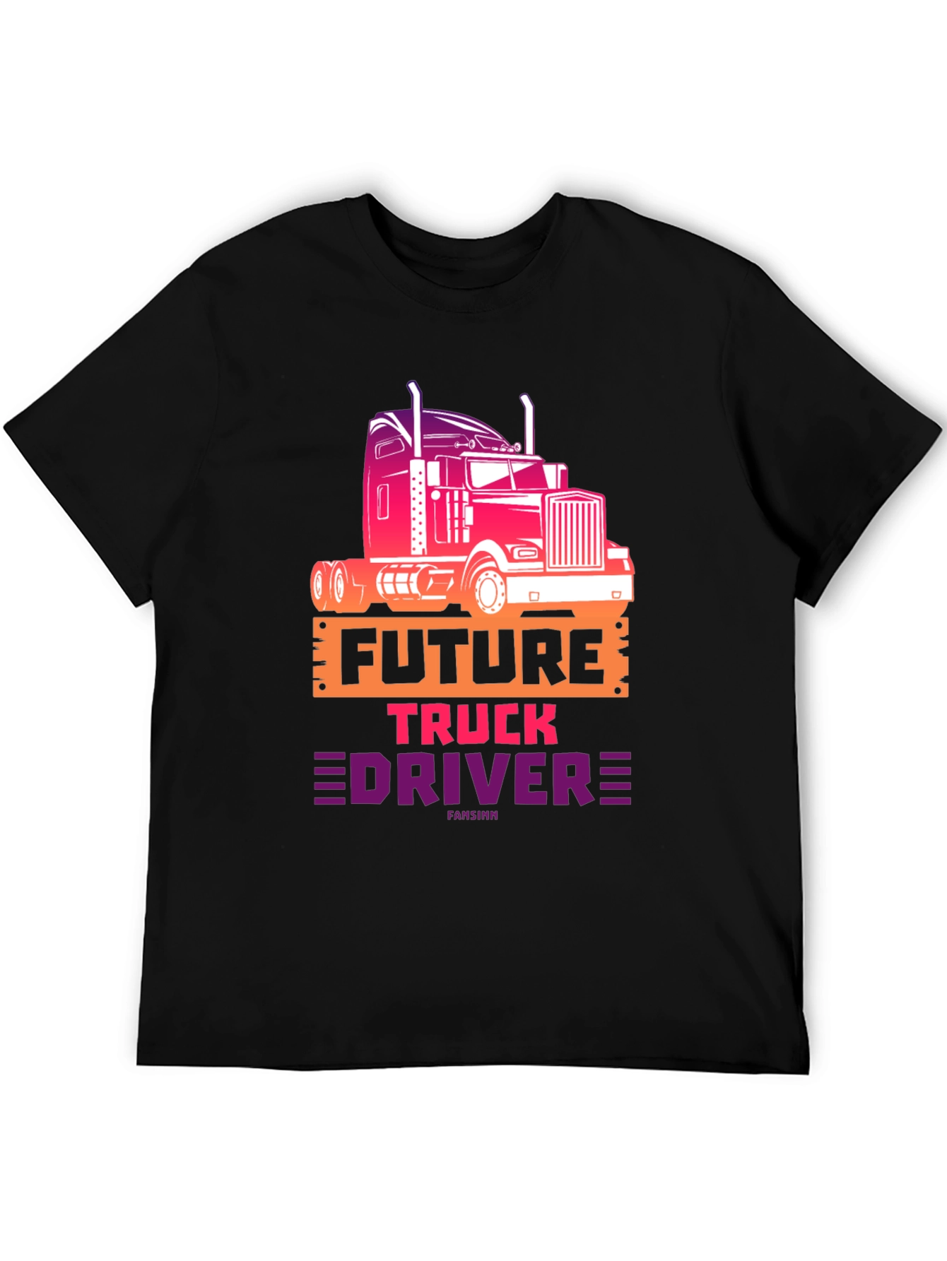 Future Truck Driver Graphic Tee - Black