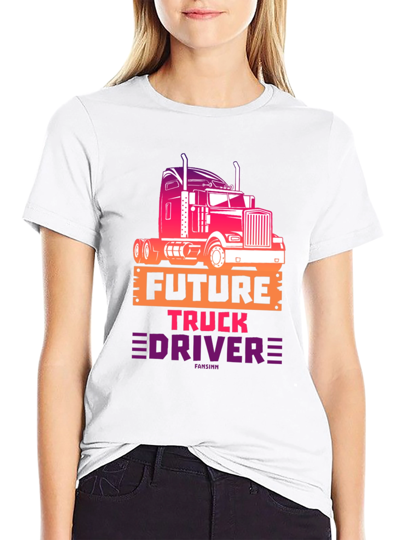 Future Truck Driver Graphic Tee - Black
