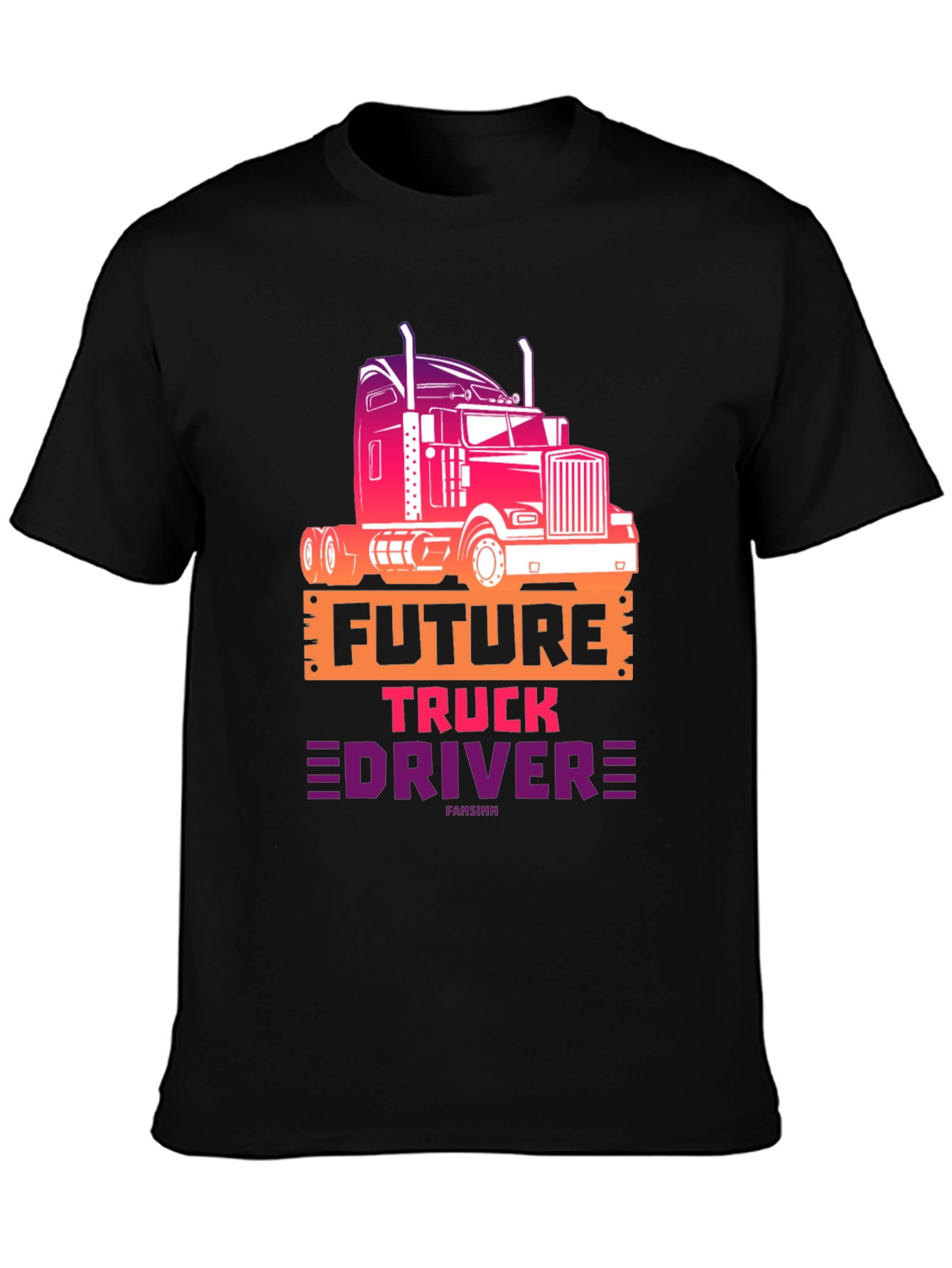 Future Truck Driver Graphic Tee - Black