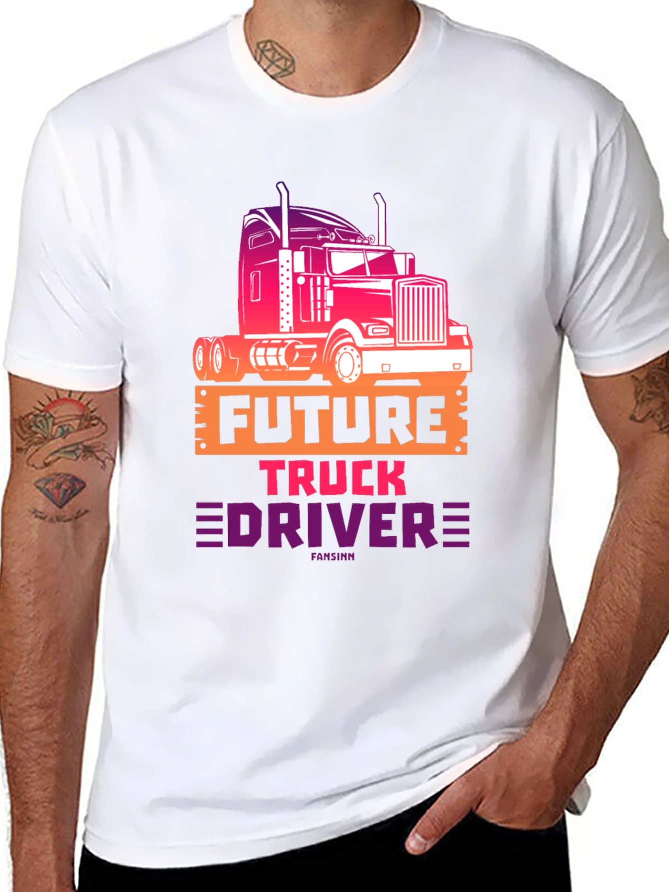 Future Truck Driver Graphic Tee - Black