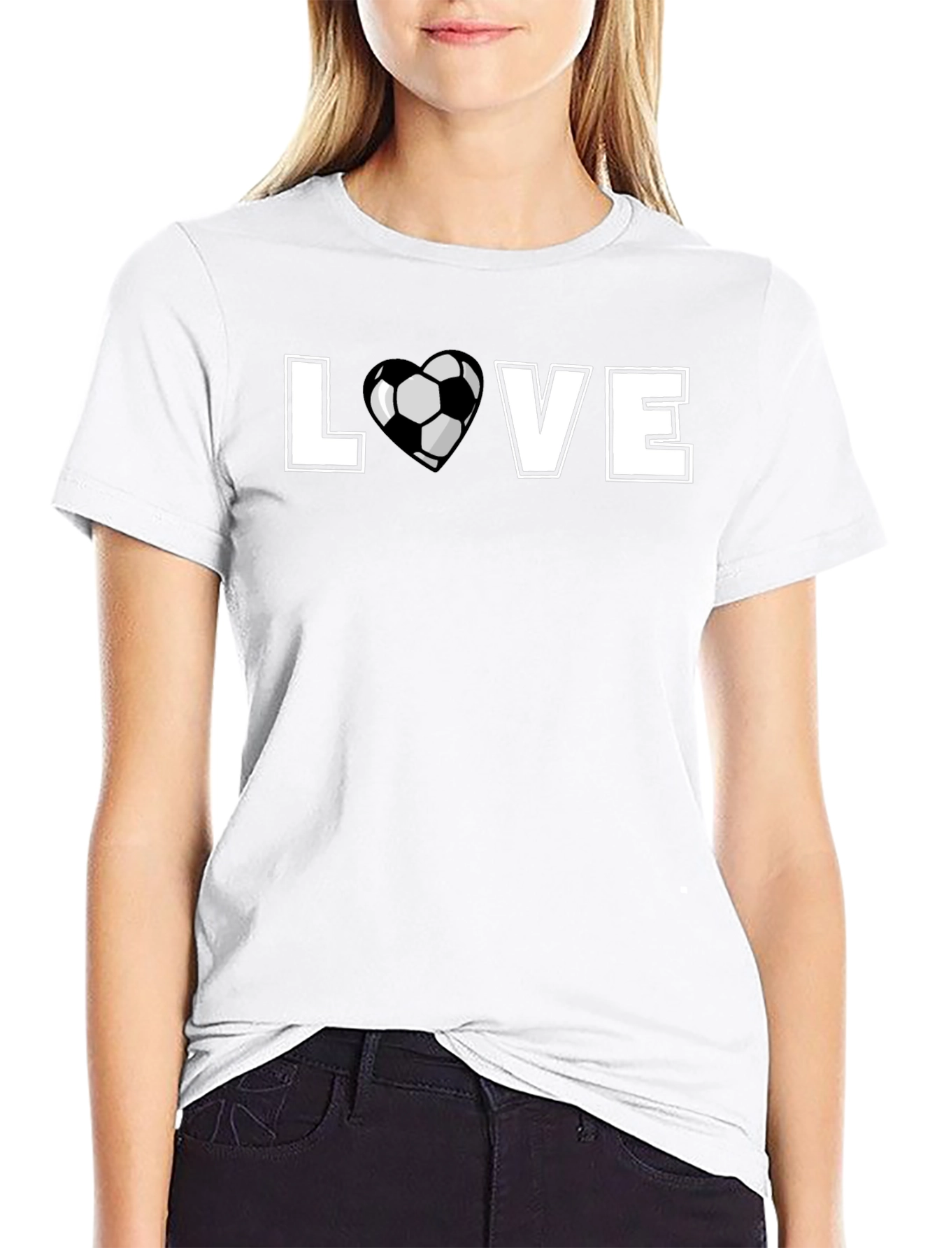 Love Soccer Graphic T-Shirt Black