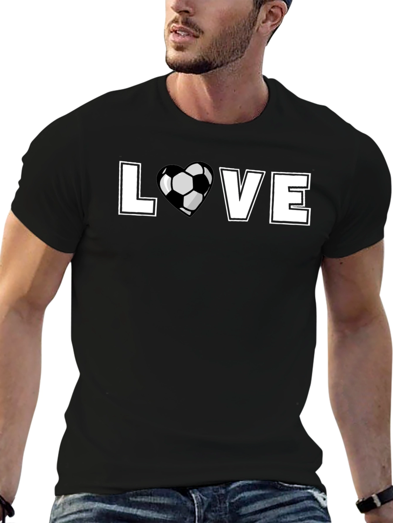 Love Soccer Graphic T-Shirt Black