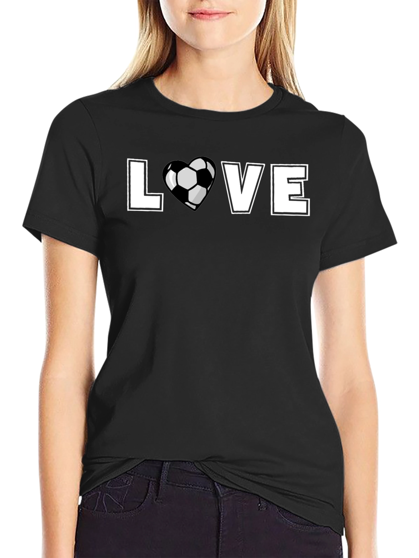 Love Soccer Graphic T-Shirt Black