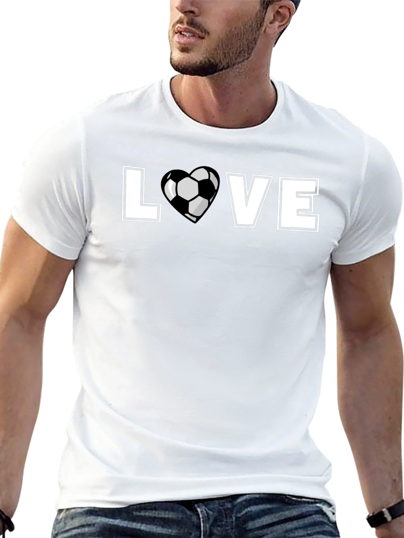Love Soccer Graphic T-Shirt Black