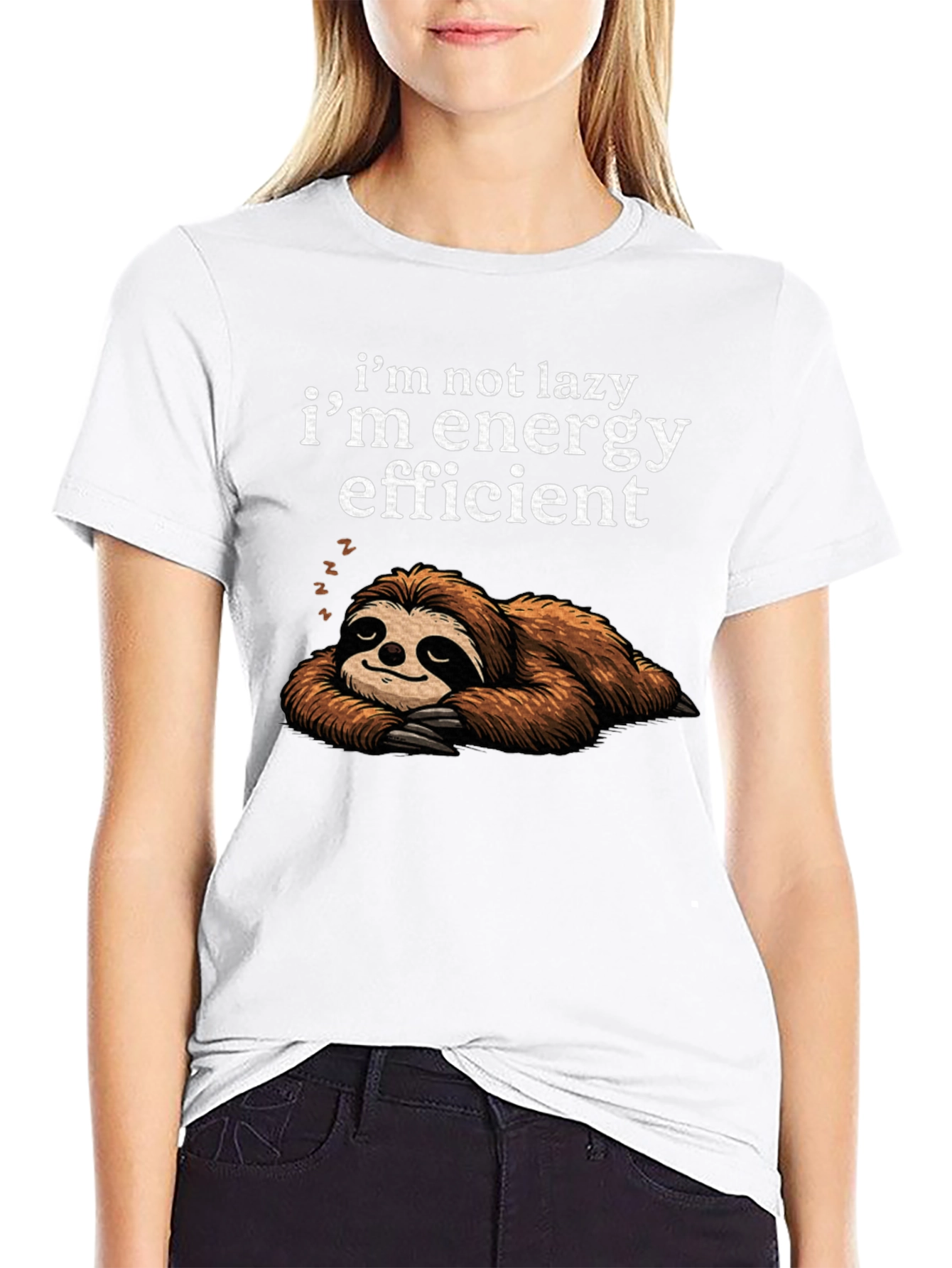 Lazy Sloth Energy Efficient Graphic T-Shirt