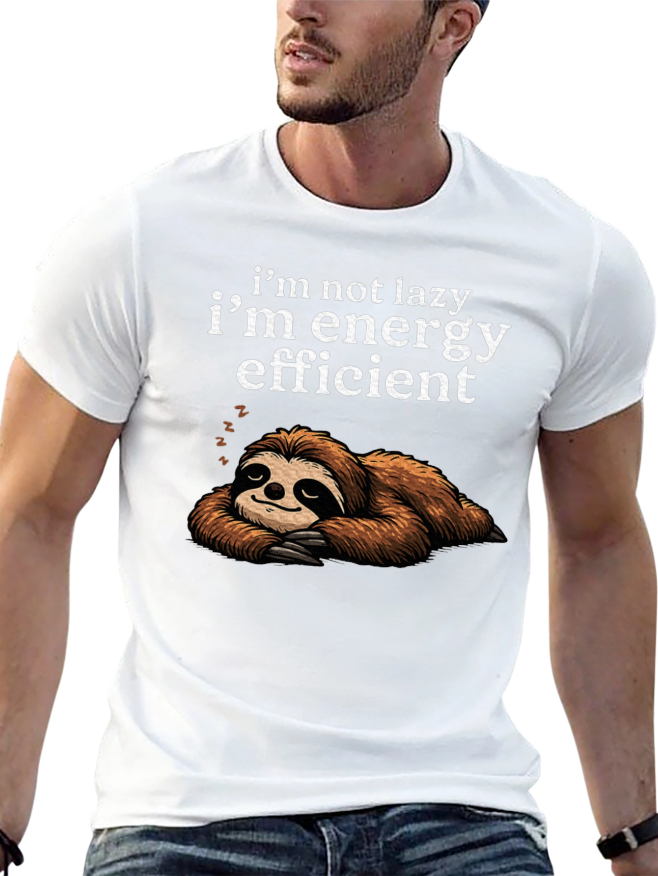 Lazy Sloth Energy Efficient Graphic T-Shirt