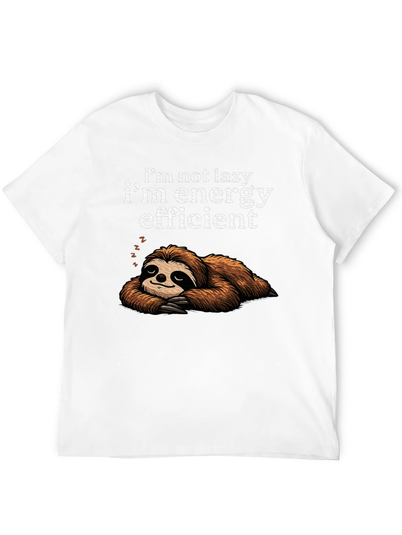 Lazy Sloth Energy Efficient Graphic T-Shirt
