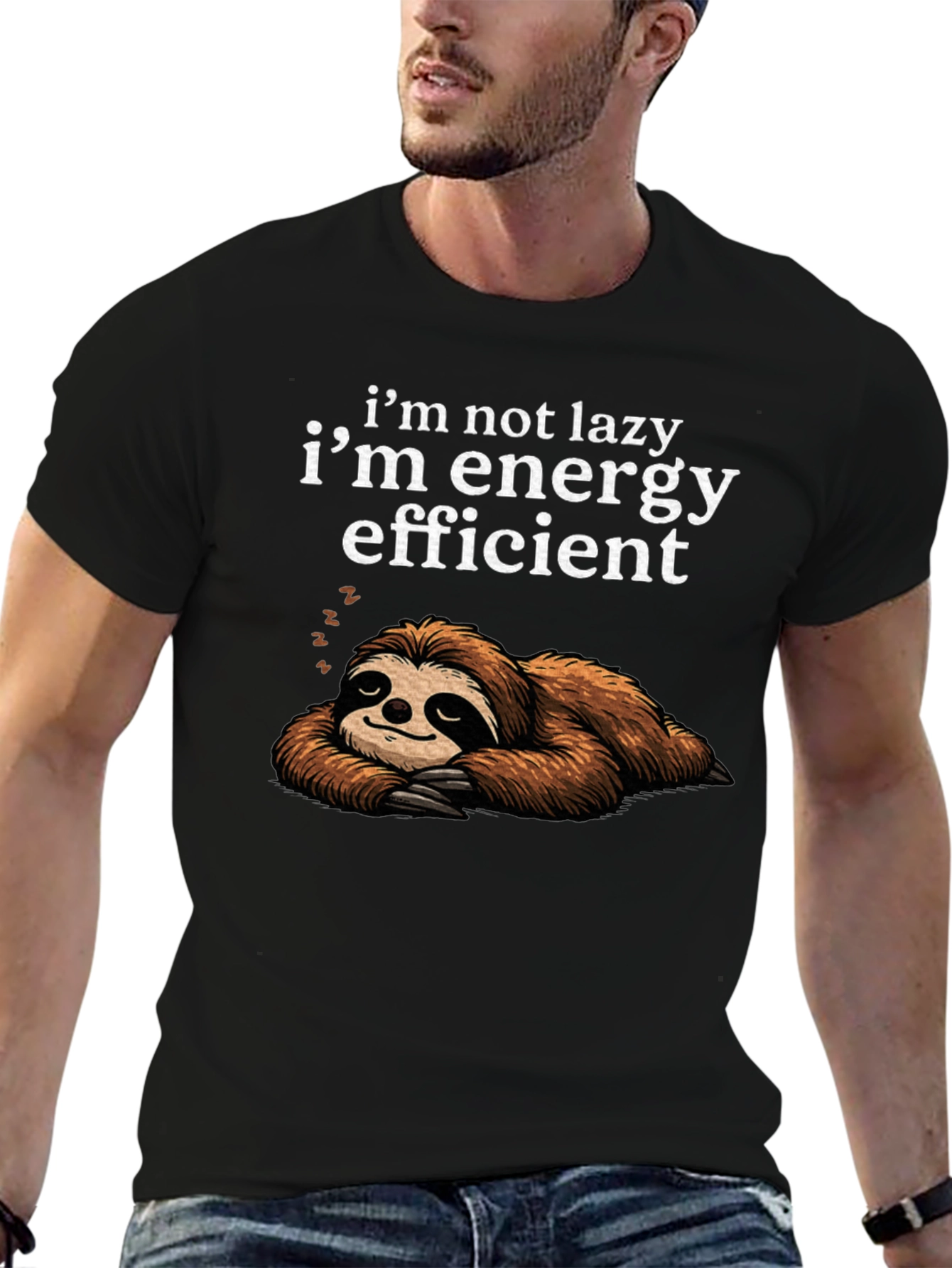 Lazy Sloth Energy Efficient Graphic T-Shirt