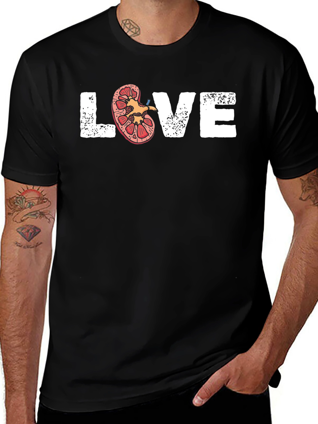 Love Kidney Graphic Tee - Black