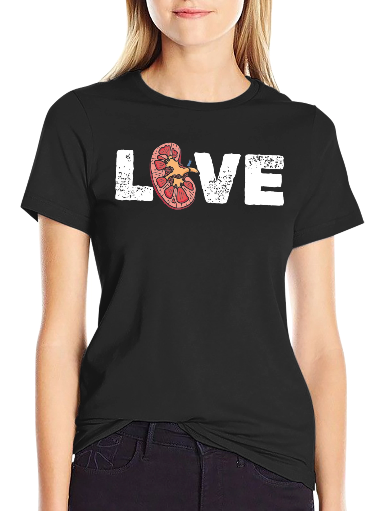Love Kidney Graphic Tee - Black