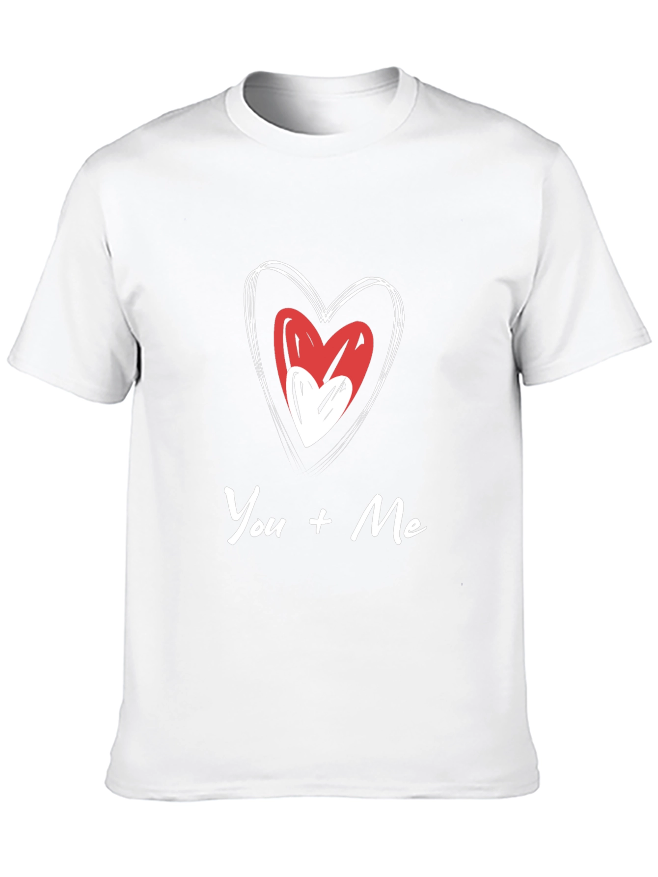 You + Me Heart Graphic Black T-Shirt