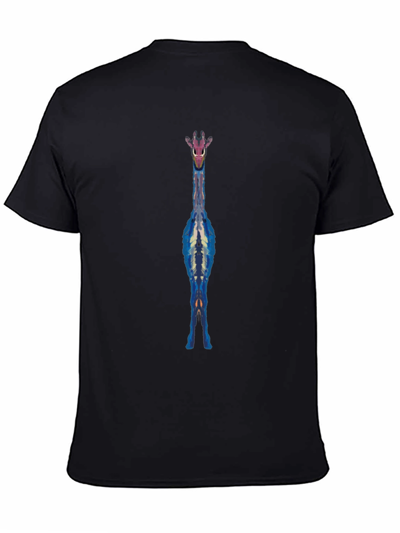 Giraffe Graphic Tee - Black Cotton Blend Casual Shirt