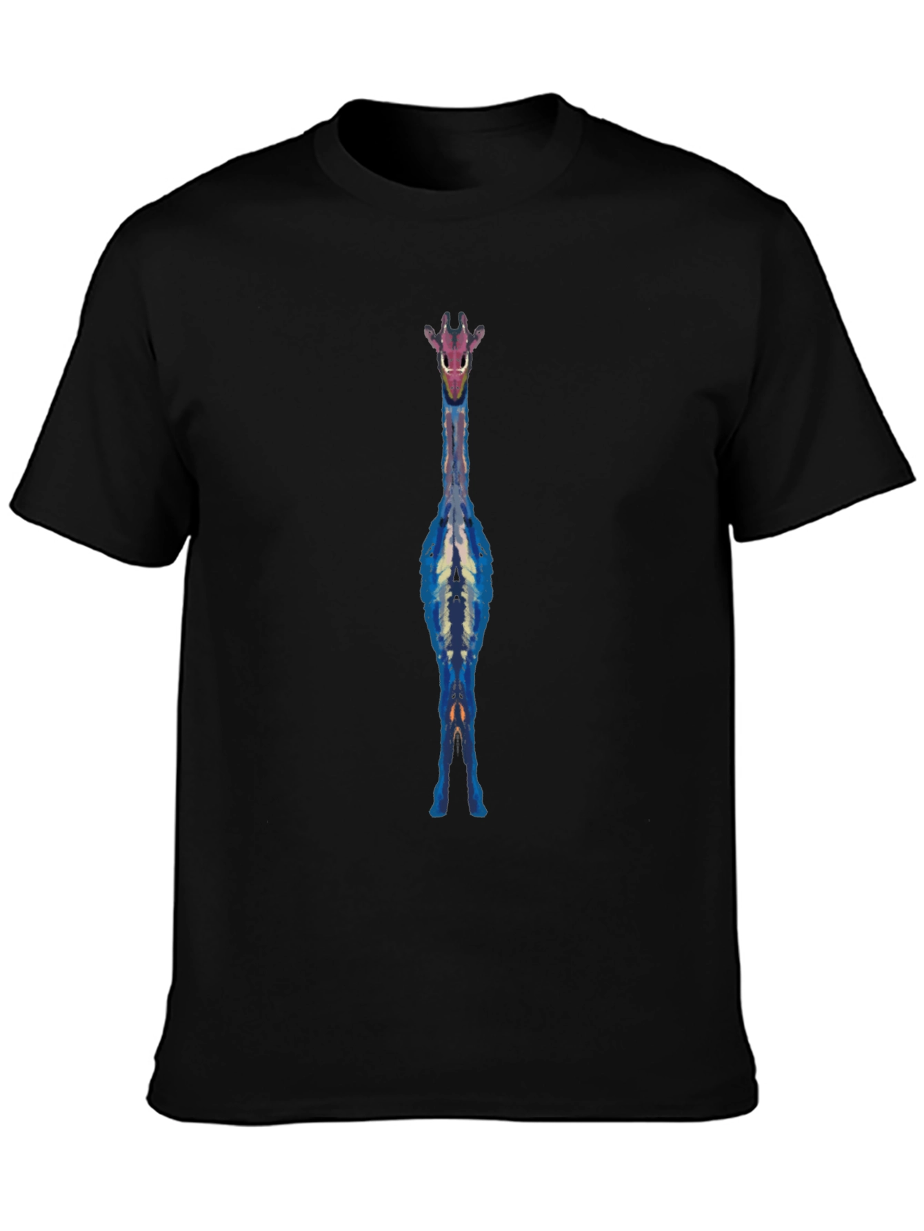 Giraffe Graphic Tee - Black Cotton Blend Casual Shirt
