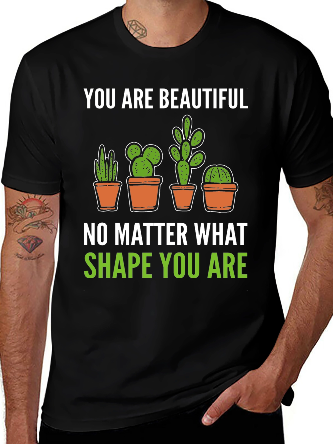 You are Beautiful Cactus Graphic T-Shirt