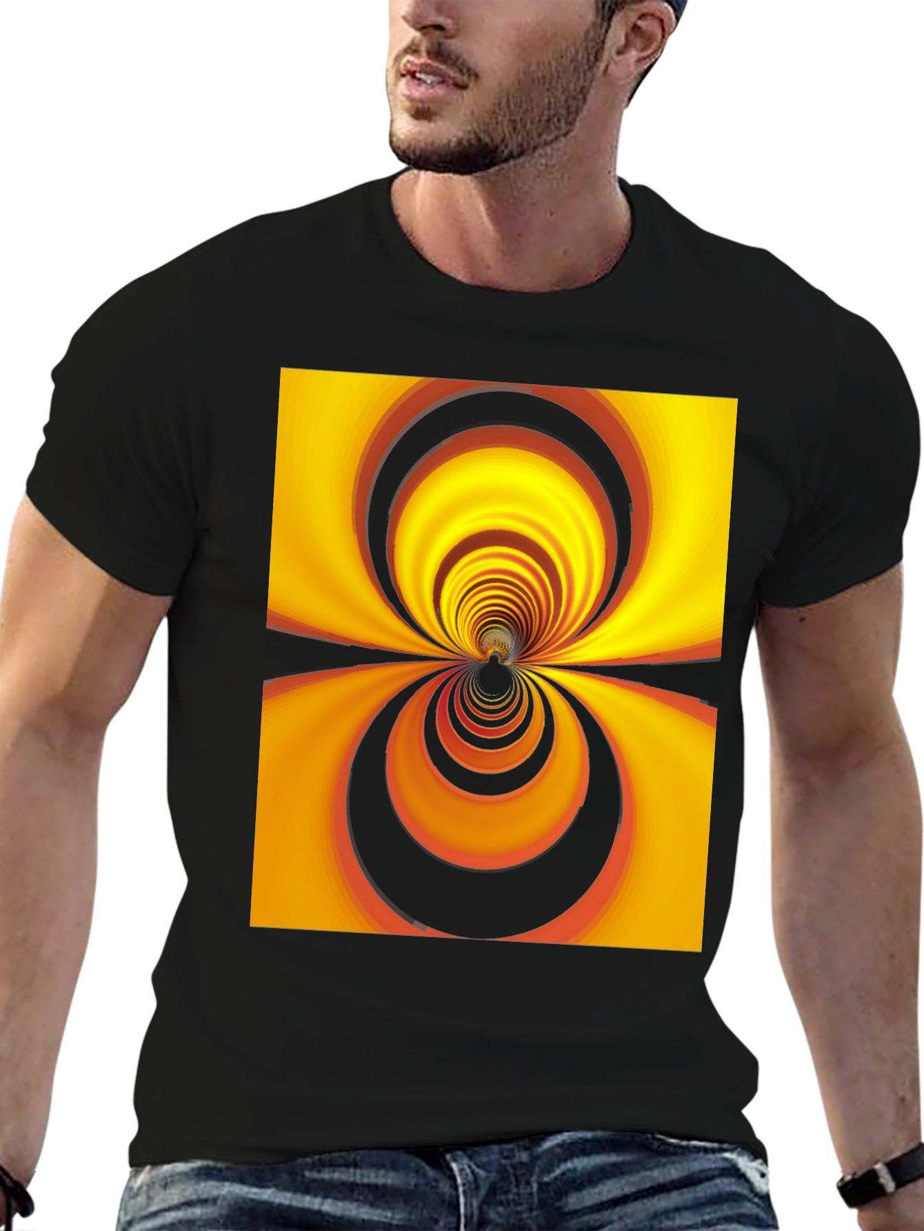 Optical Illusion Black T-Shirt