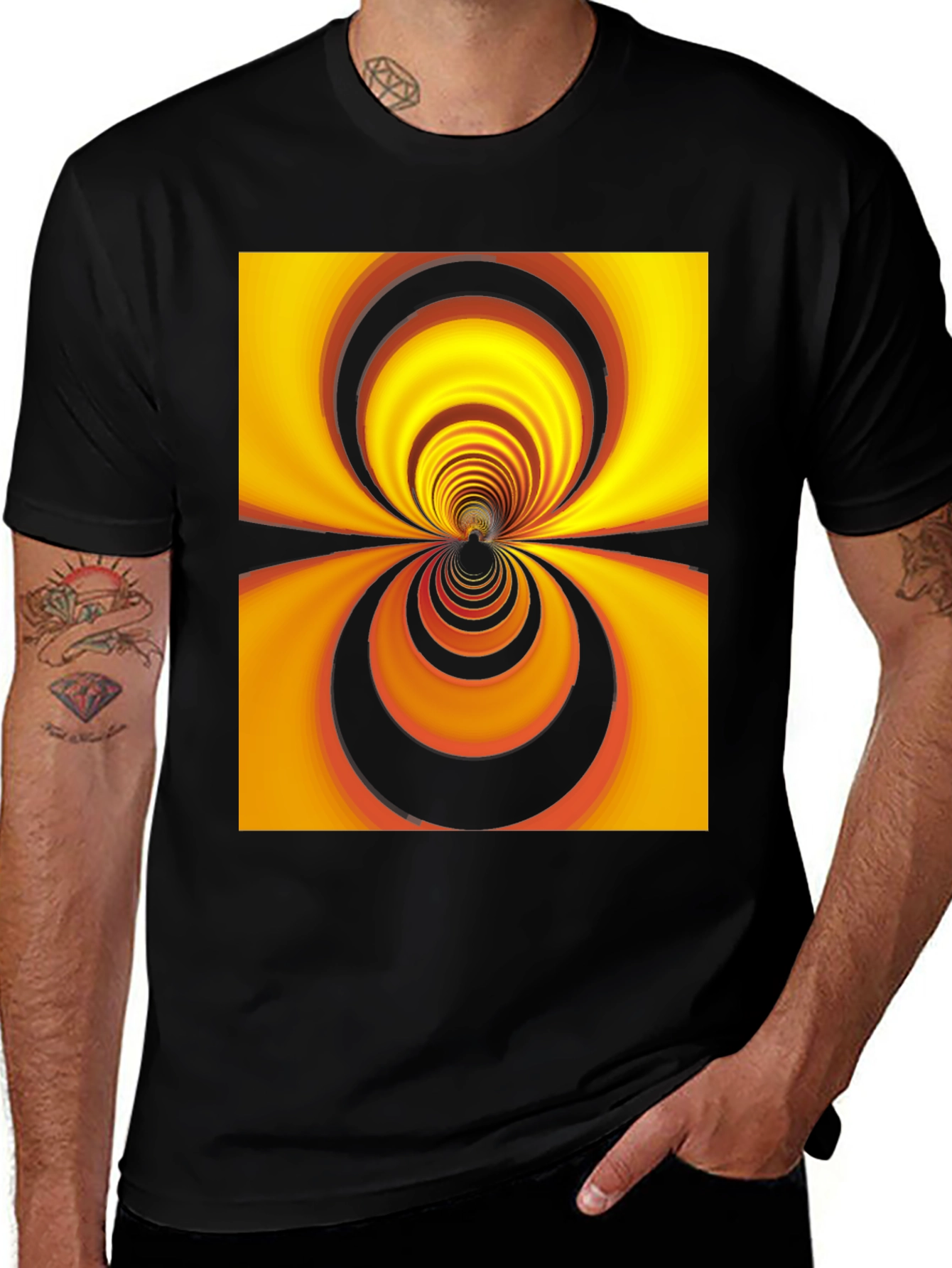 Optical Illusion Black T-Shirt