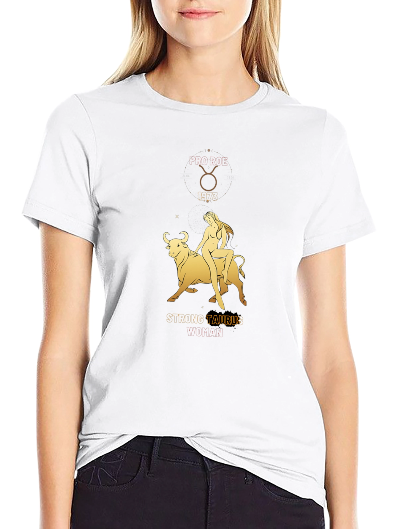 Strong Taurus Woman Black T-Shirt Zodiac Astrology