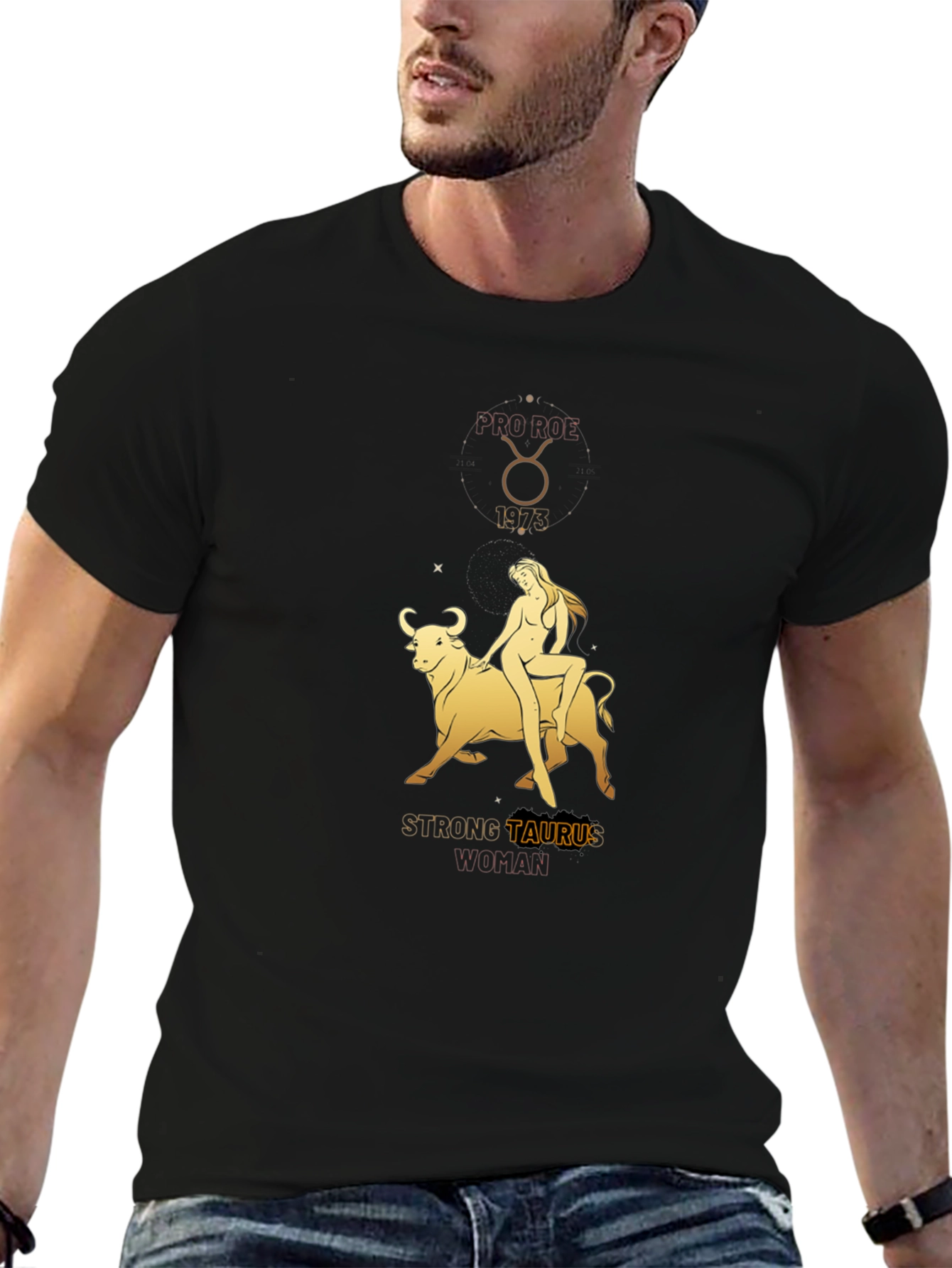 Strong Taurus Woman Black T-Shirt Zodiac Astrology