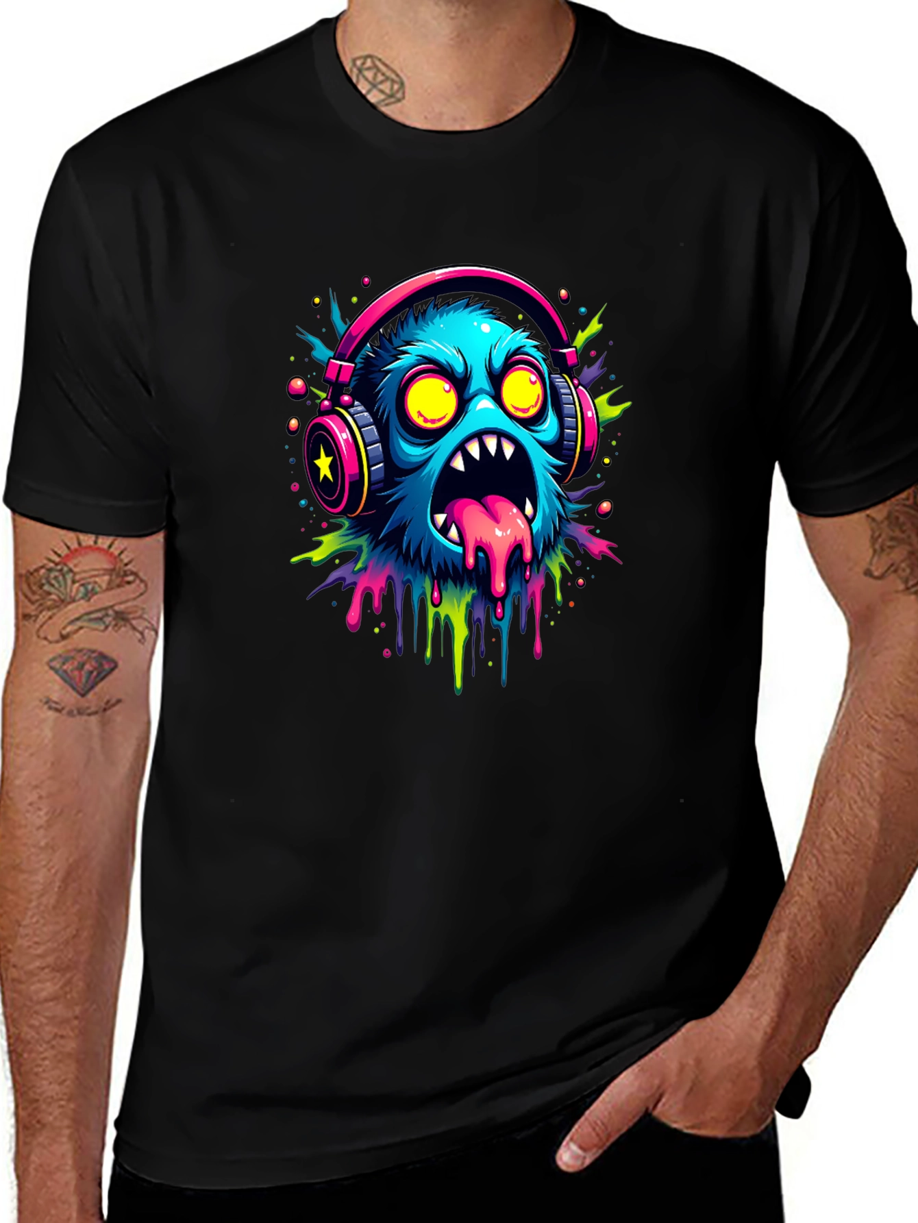 Monster Graphic Black Tee
